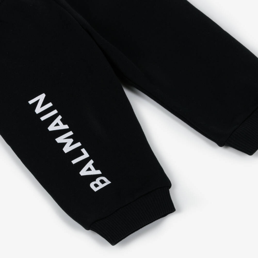 Balmain-Классические черные хлопковые джоггеры для мальчиков | Childrensalon Outlet
