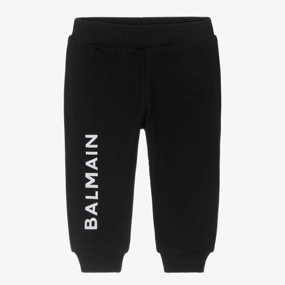 Balmain-Boys Classic Black Cotton Joggers | Childrensalon Outlet