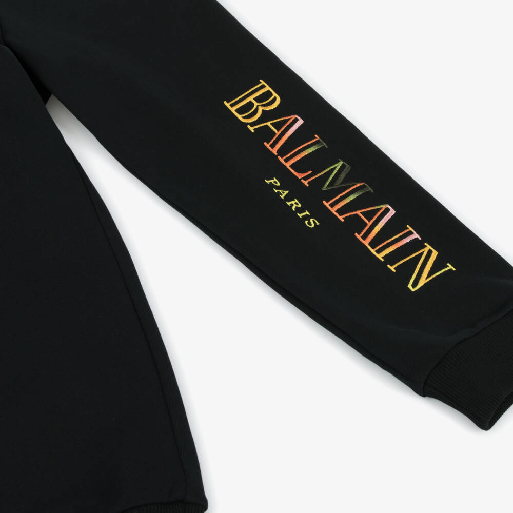 Balmain-Boys Classic Black Logo Joggers | Childrensalon Outlet