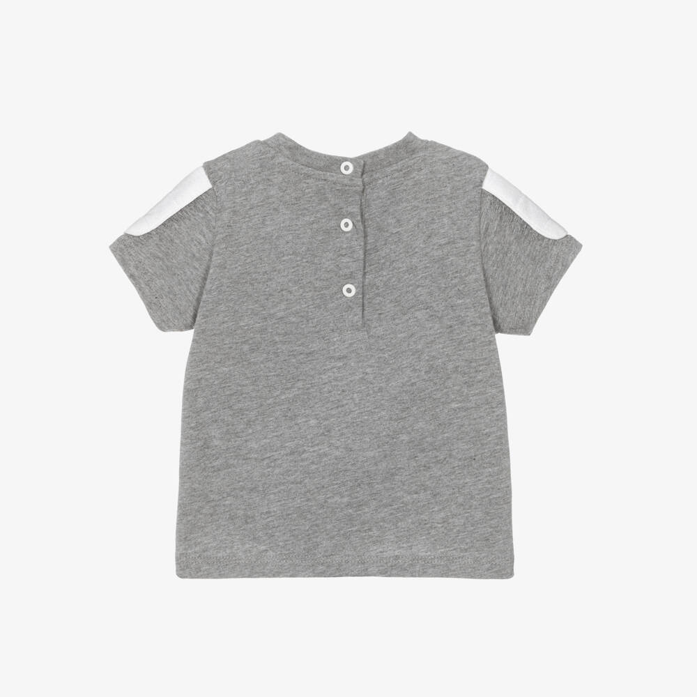 Balmain-Boys Classic Grey Cotton Tee | Childrensalon Outlet