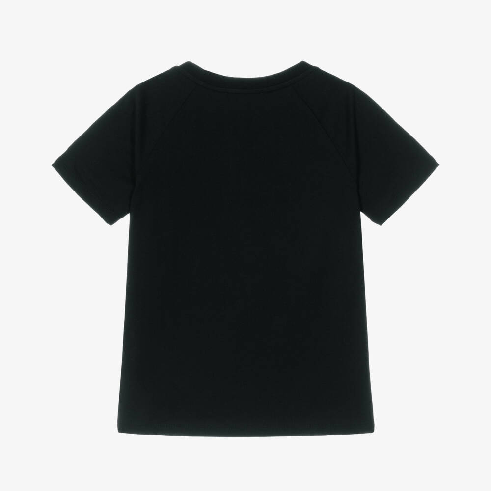 Balmain-Boys Elegant Black Cotton Tee | Childrensalon Outlet