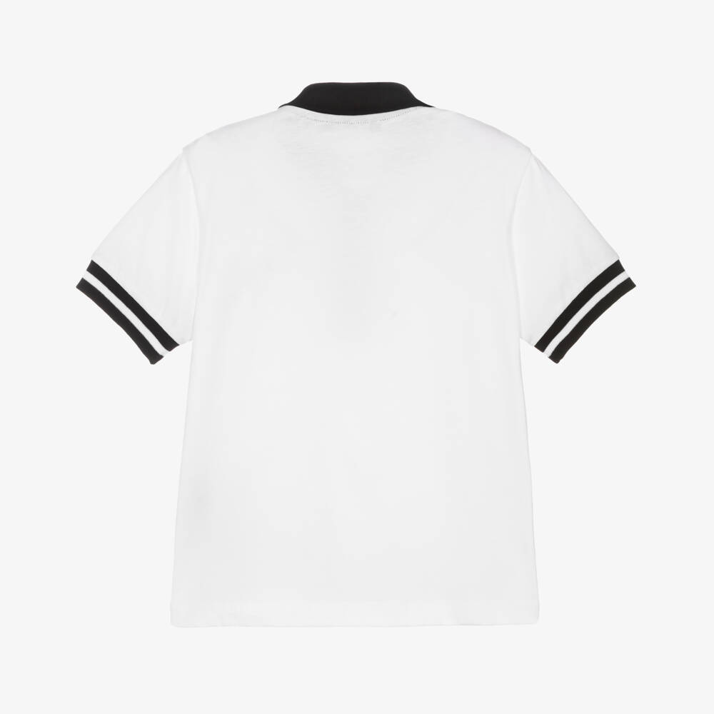 Balmain-Boys Elegant White Cotton Polo | Childrensalon Outlet