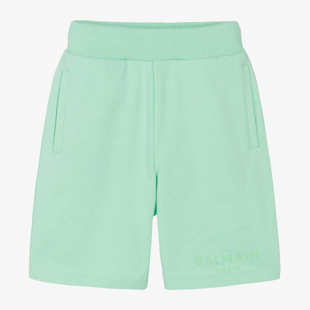 Balmain-Boys Green Cotton Shorts | Childrensalon Outlet