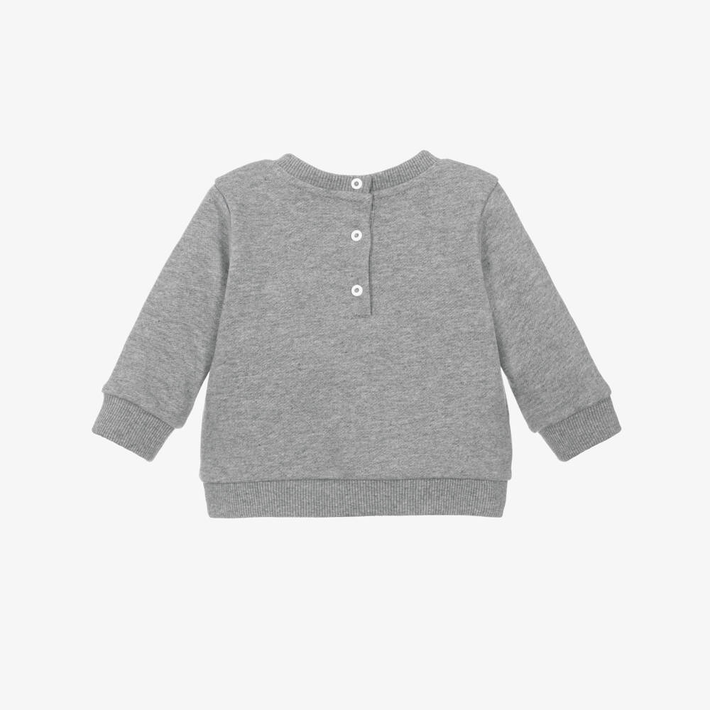 Balmain-Boys Grey Ribbed Cotton Pullover | Childrensalon Outlet