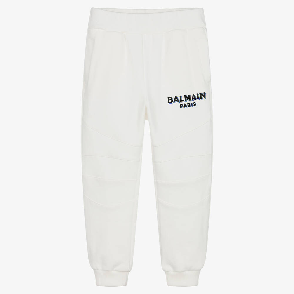 Balmain - Кремовые джоггеры из хлопкового джерси | Childrensalon