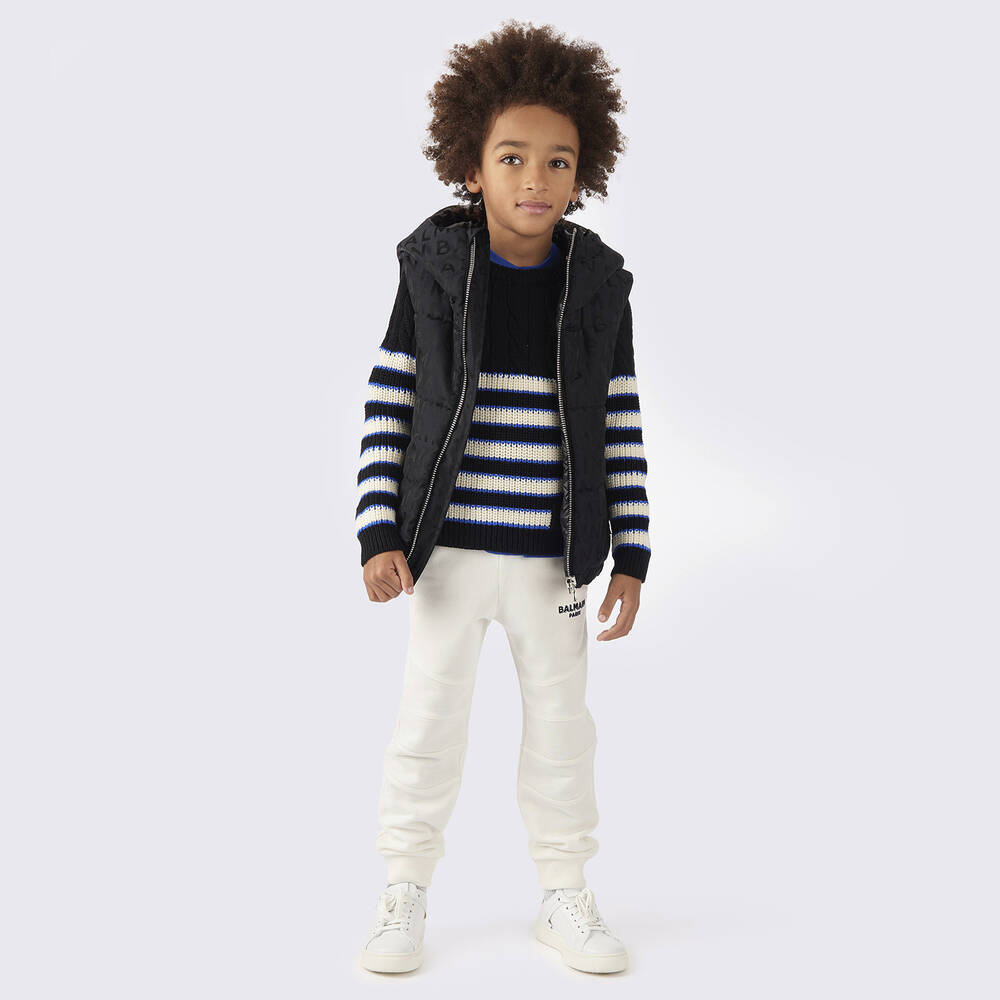 Balmain-Boys Ivory Cotton Jersey Joggers | Childrensalon Outlet