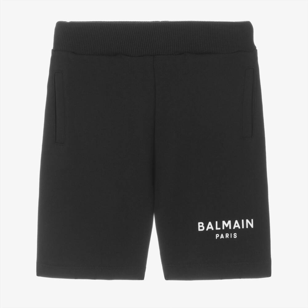 Balmain-Boys Luxe Black Jersey Shorts | Childrensalon Outlet