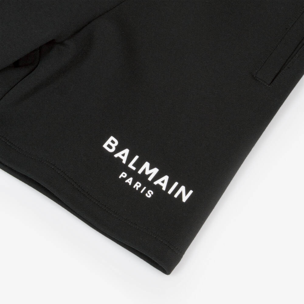 Balmain-Boys Luxe Black Jersey Shorts | Childrensalon Outlet