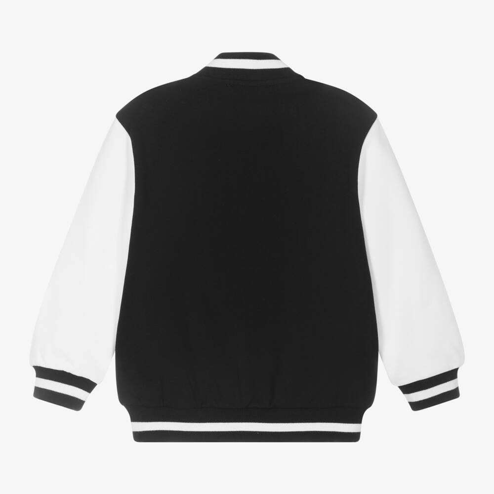 Balmain-Boys Monochrome Cotton Bomber Jacket | Childrensalon Outlet