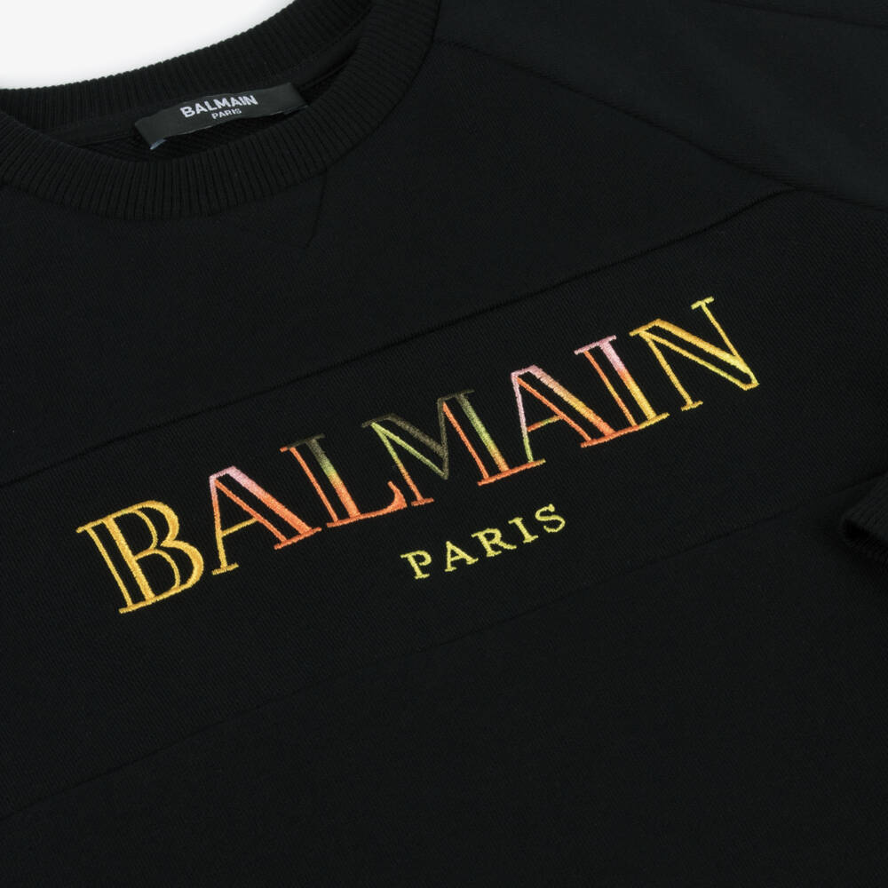 Balmain-Boys Soft Black Cotton Jersey | Childrensalon Outlet