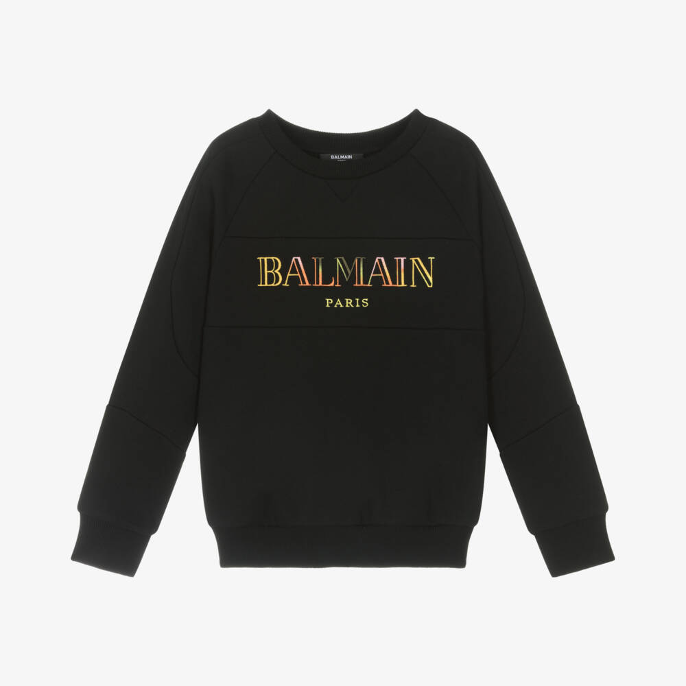 Balmain-Boys Soft Black Cotton Jersey | Childrensalon Outlet