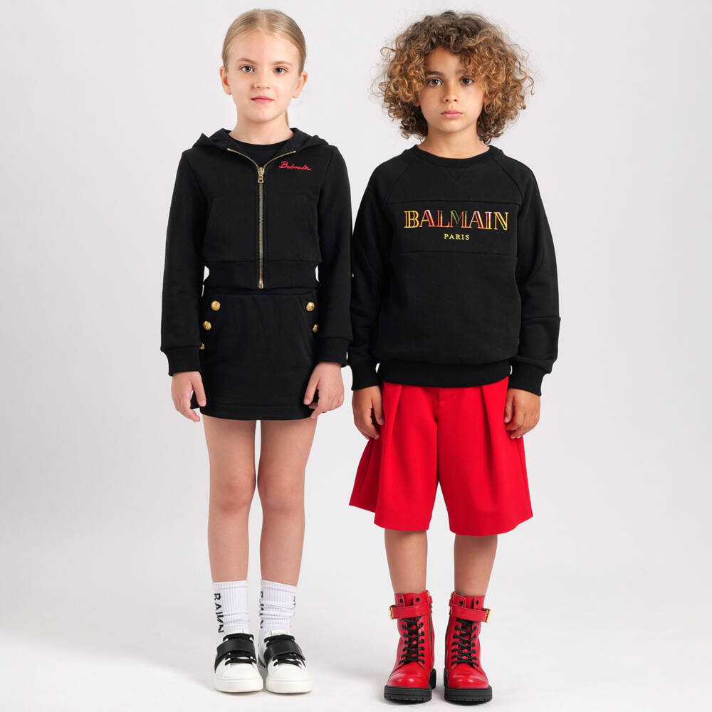 Balmain-Boys Soft Black Cotton Jersey | Childrensalon Outlet