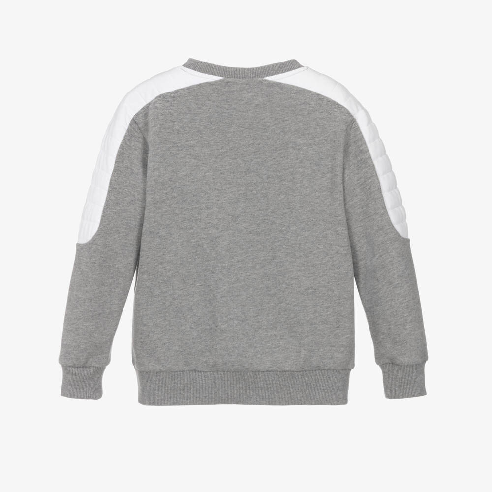 Balmain-Boys Soft Grey Cotton Jersey Top | Childrensalon Outlet