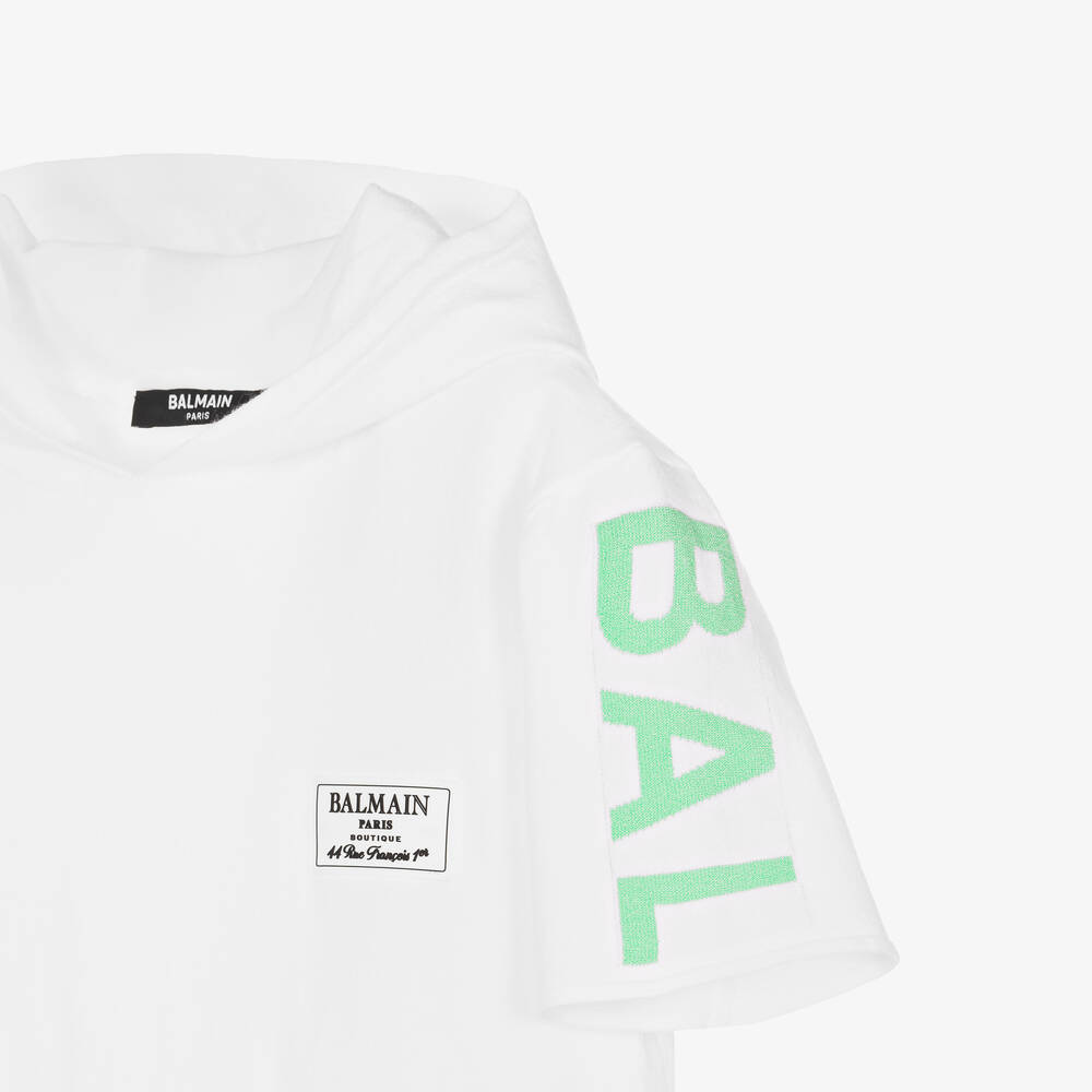 Balmain Boys White Hooded Sweatshirt