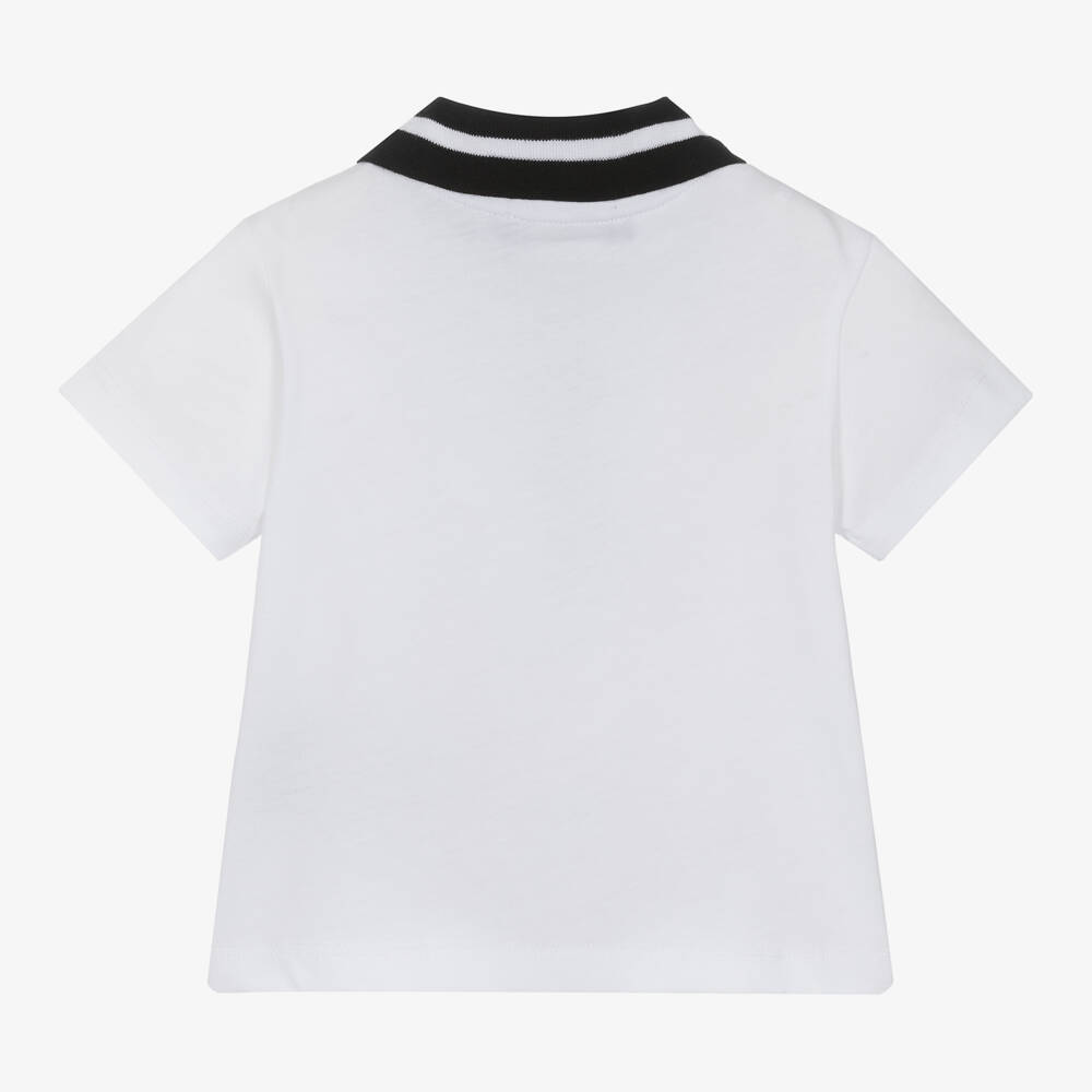 Balmain-Boys White Polo with Button Accents | Childrensalon Outlet