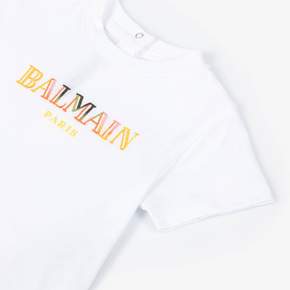 Balmain-Boys White Soft Cotton Tee | Childrensalon Outlet