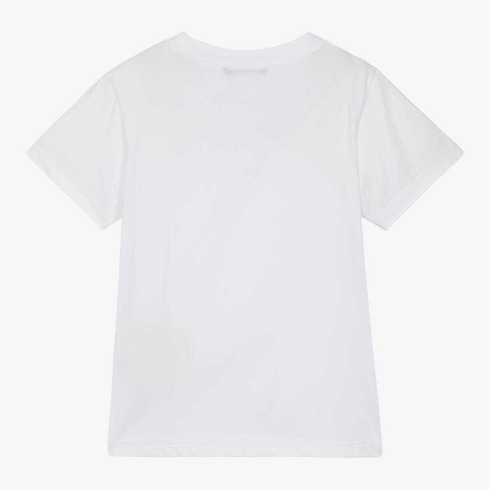 Balmain-Boys White Tee with Bold Logo | Childrensalon Outlet