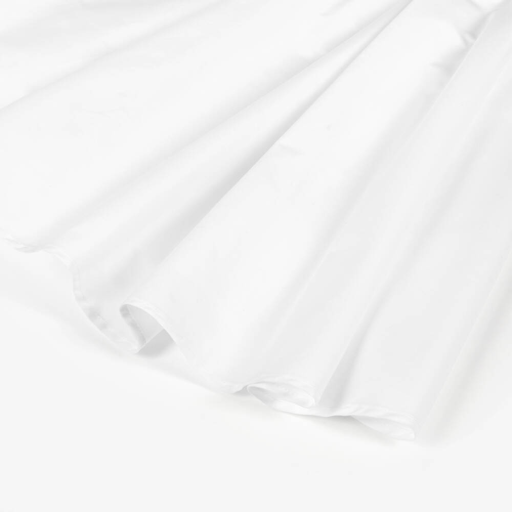 Balmain-Girls Asymmetric White Cotton Frock | Childrensalon Outlet