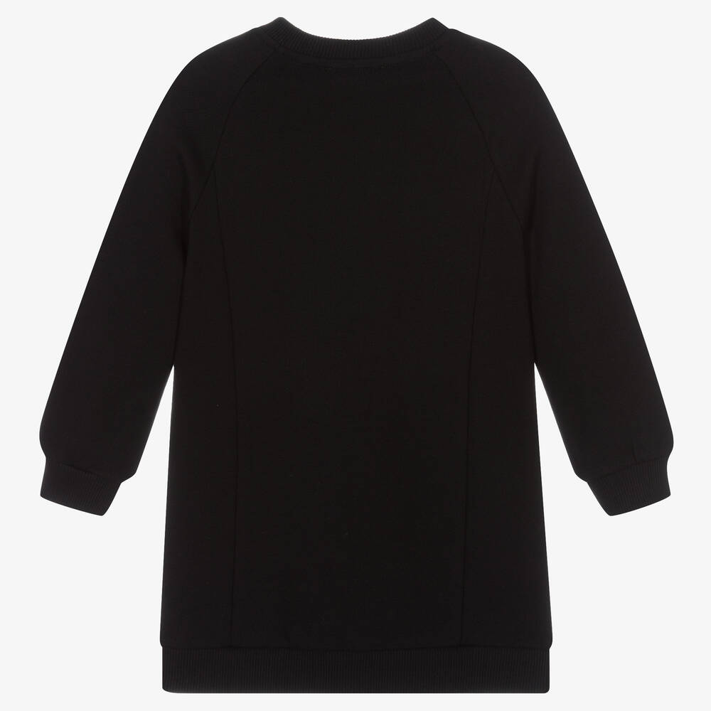 Balmain-Girls Black Cotton Logo Dress | Childrensalon Outlet