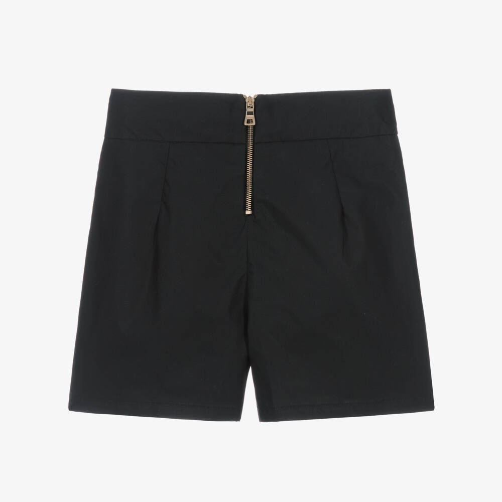 Balmain-Черные хлопковые шорты с завязками для девочек | Childrensalon Outlet