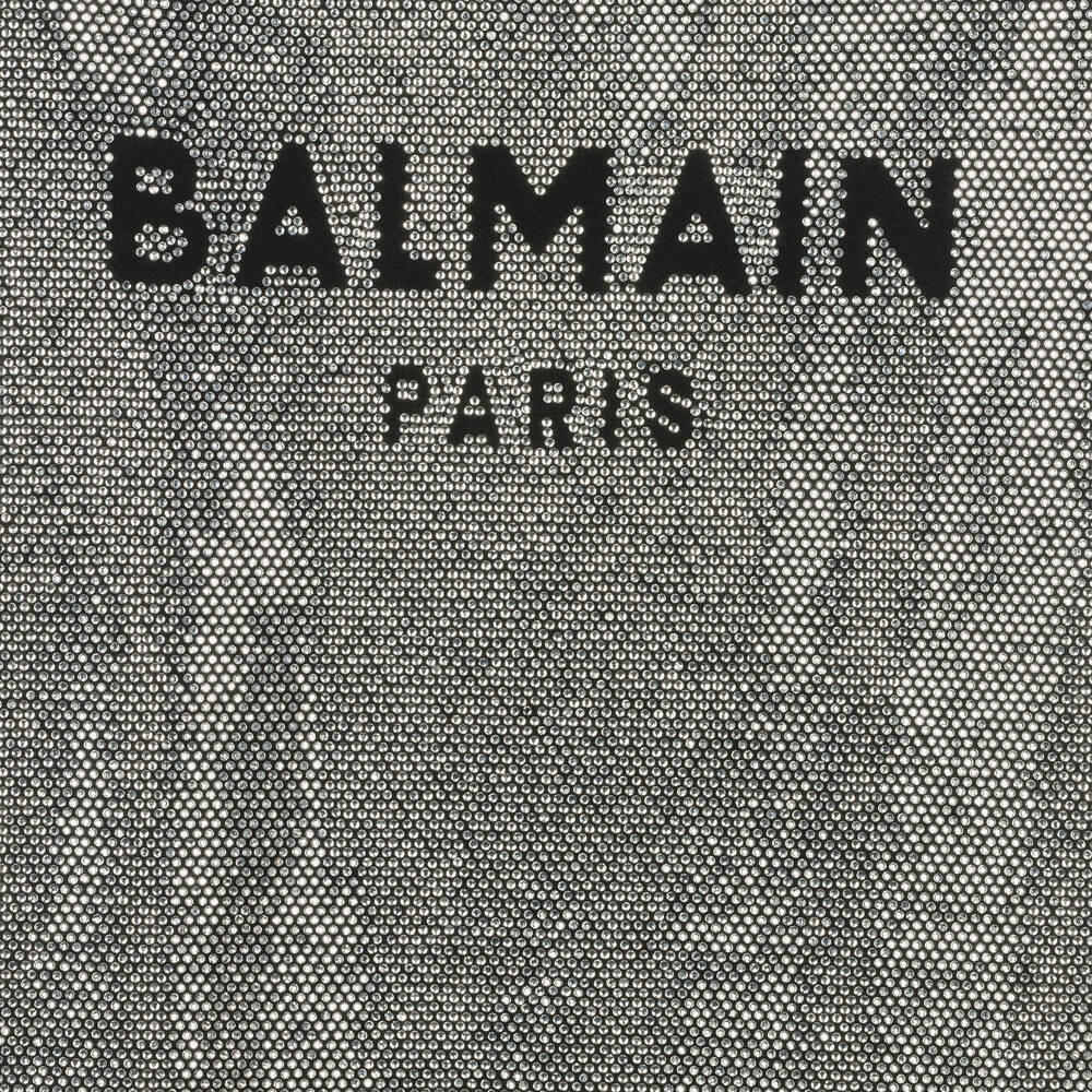 Balmain-Girls Black Diamanté Dress | Childrensalon Outlet
