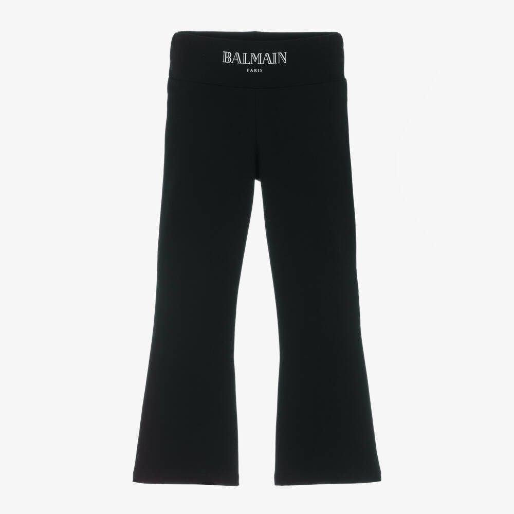 Balmain-Girls Black Flared Trousers | Childrensalon Outlet