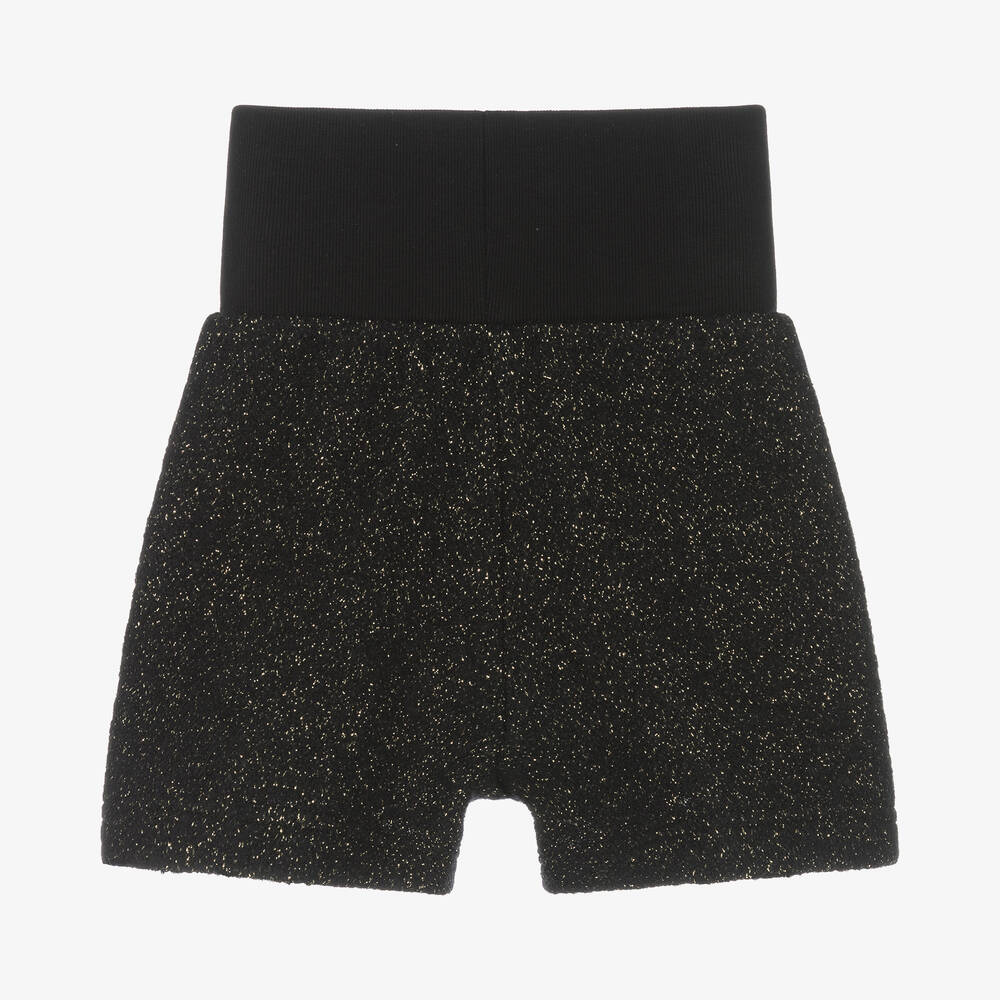 Balmain-شورت مزيج صوف لون أسود وذهبي للبنات | Childrensalon Outlet