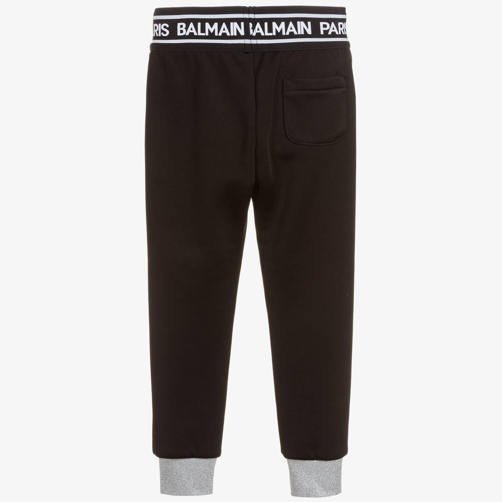 Balmain-Girls Black Jersey Joggers | Childrensalon Outlet
