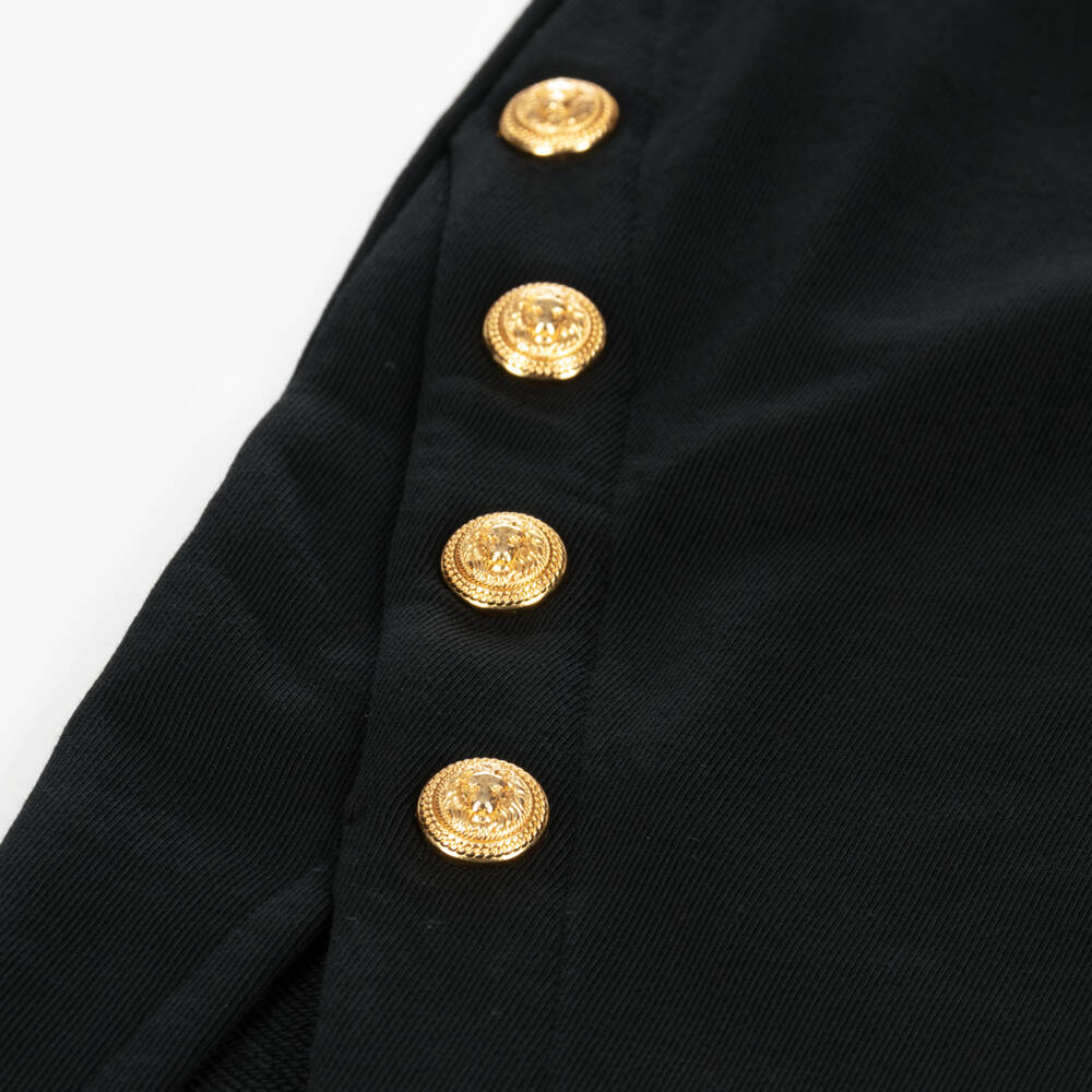 Balmain-Girls Black Jersey Midi Skirt | Childrensalon Outlet