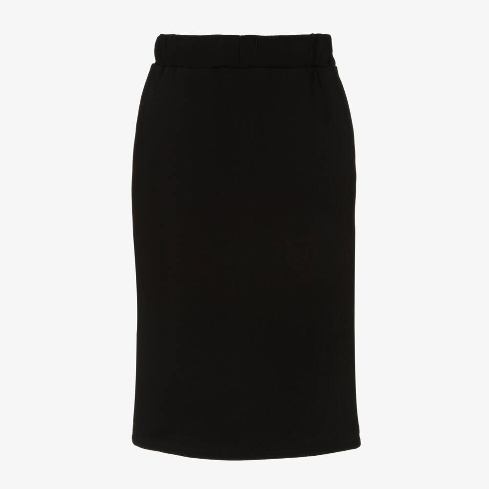 Balmain-Girls Black Jersey Midi Skirt | Childrensalon Outlet