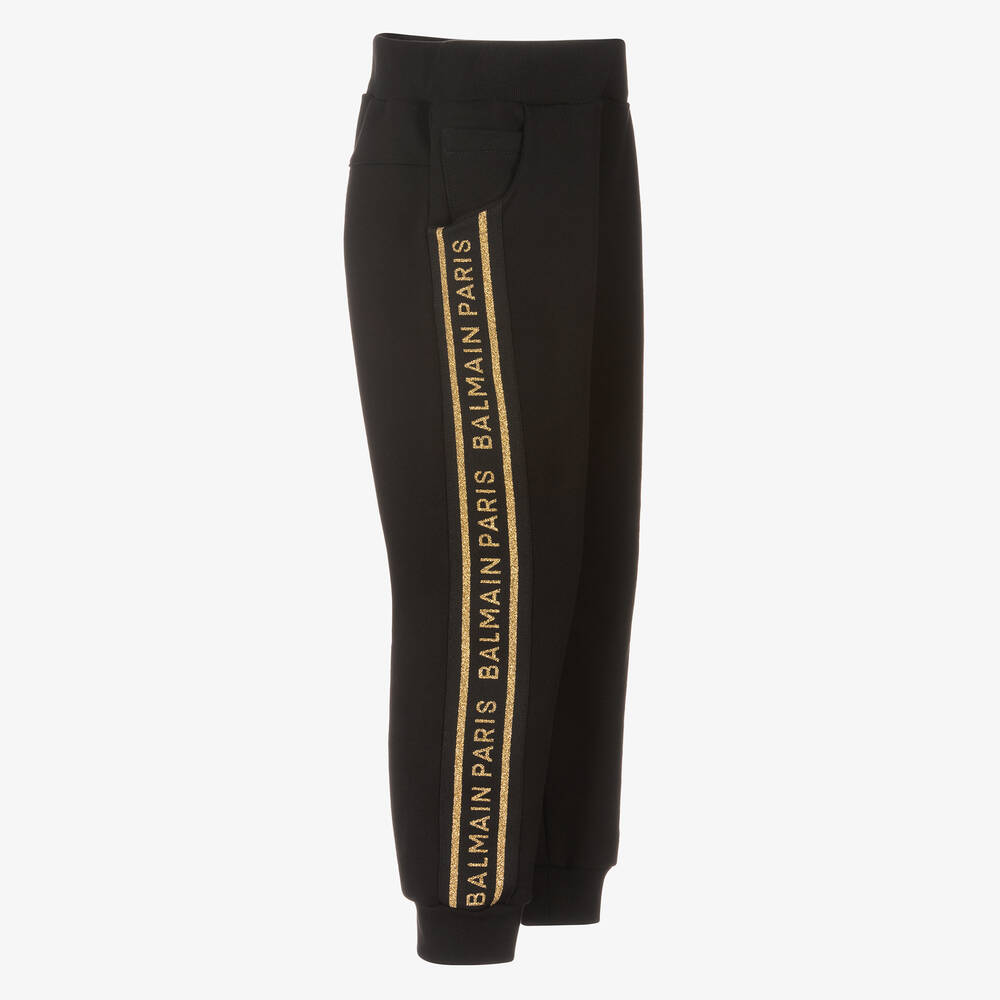 Balmain-جوغرز قطن جيرسي لون أسود للبنات | Childrensalon Outlet