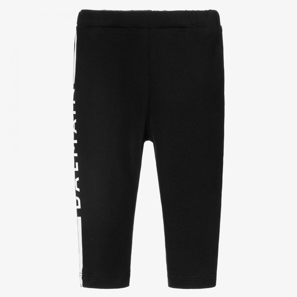 Balmain-Girls Black Logo Leggings | Childrensalon Outlet