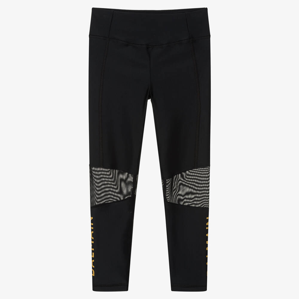 Balmain - Girls Black Logo Leggings | Childrensalon