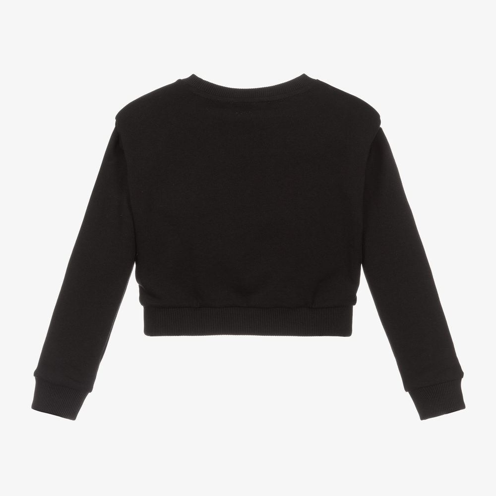 Balmain-Girls Black Logo Sweatshirt | Childrensalon Outlet