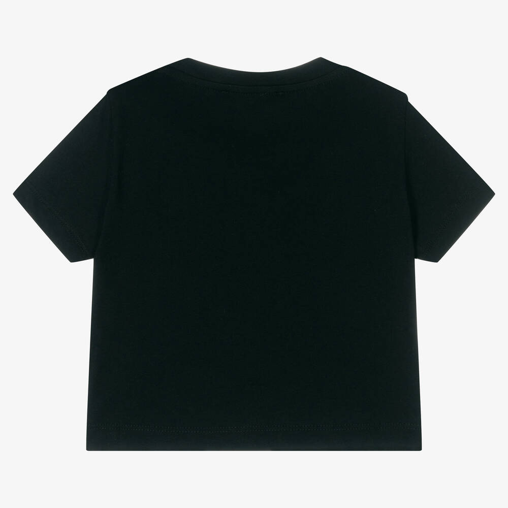 Balmain-Girls Black Logo T-Shirt | Childrensalon Outlet