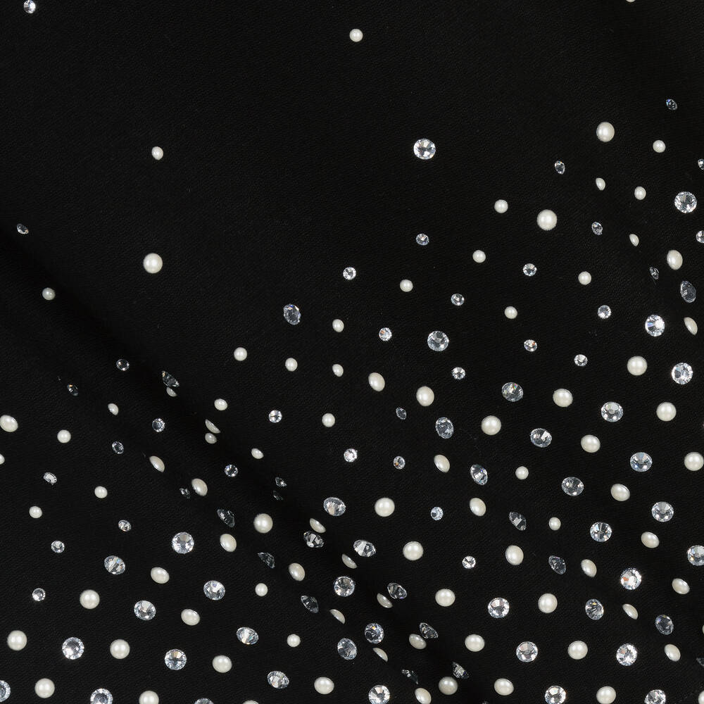 Balmain-Girls Black Milano Jersey Diamanté Dress | Childrensalon Outlet
