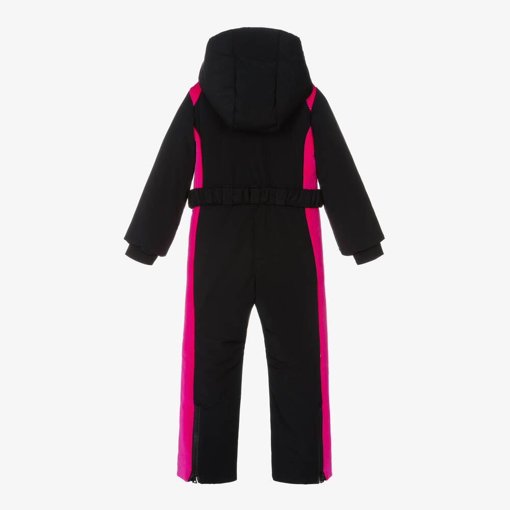 Balmain-Girls Black & Pink Snowsuit | Childrensalon Outlet