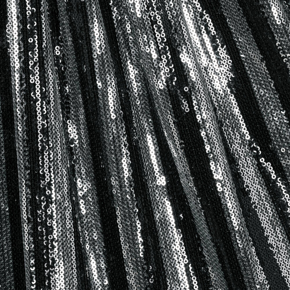 Balmain-Girls Black & Silver Sequin Skirt | Childrensalon Outlet