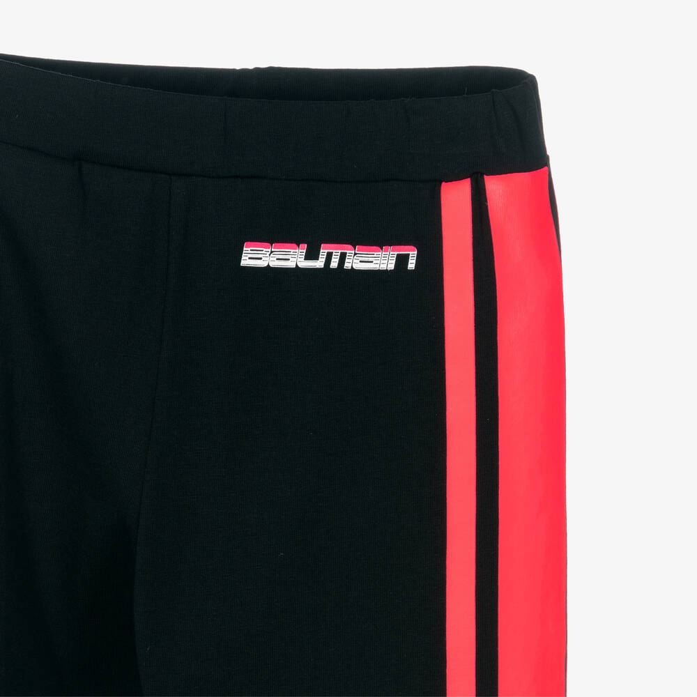 Balmain-Girls Black Stripe Leggings | Childrensalon Outlet