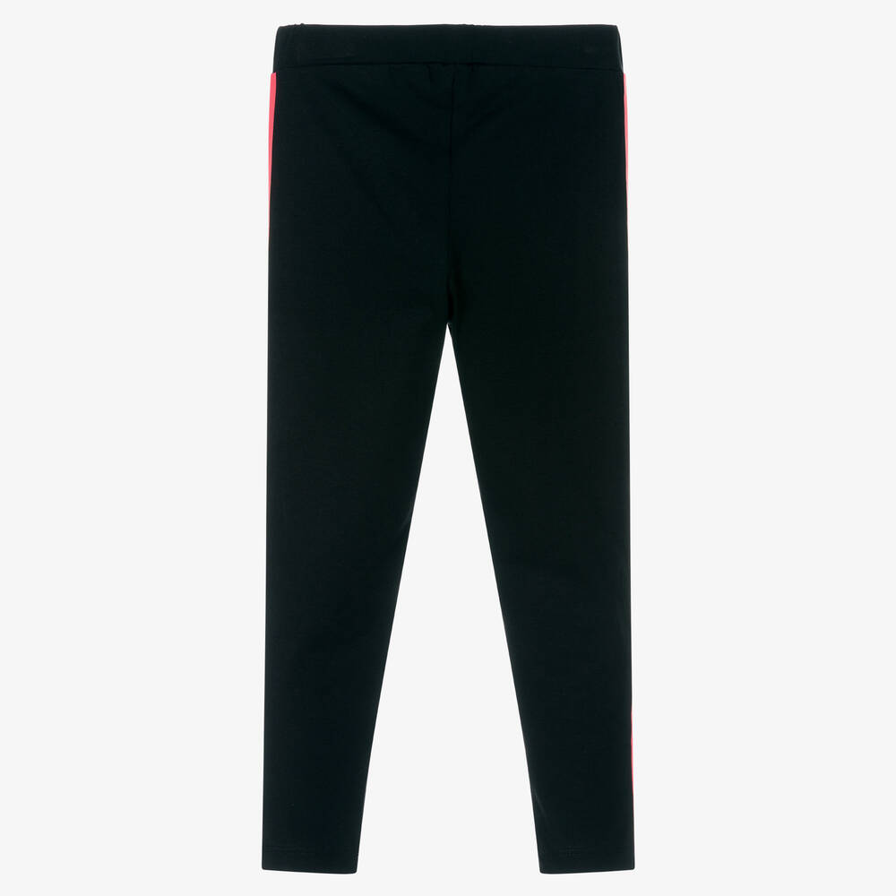 Balmain-Girls Black Stripe Leggings | Childrensalon Outlet