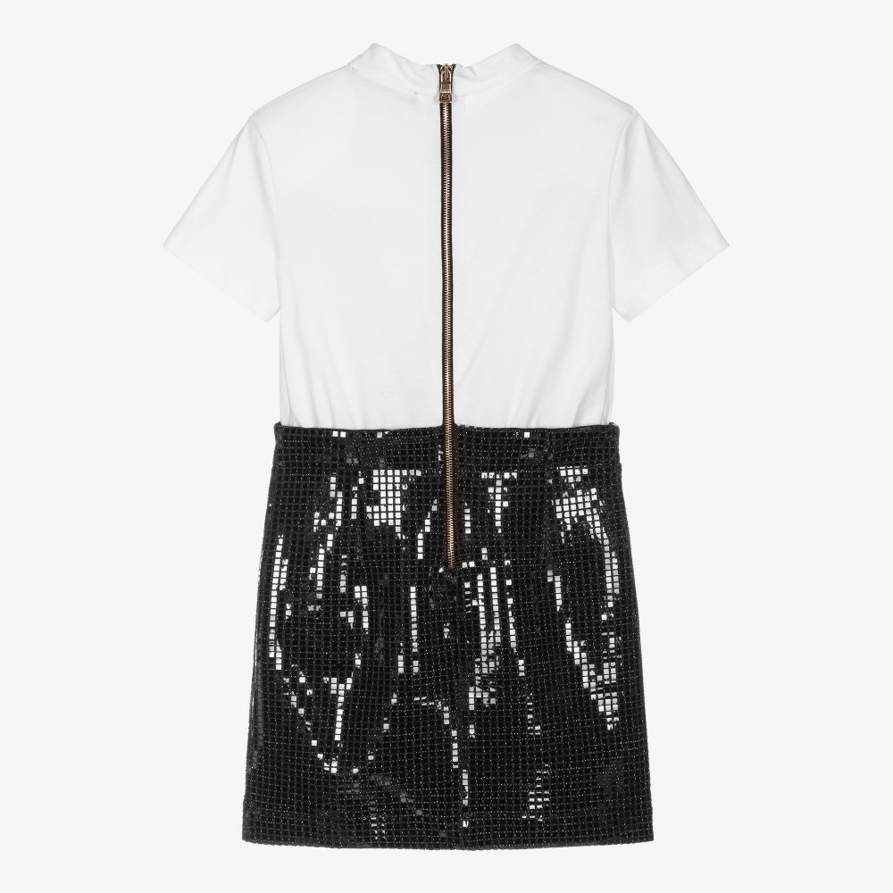 Black and cheap white balmain dress
