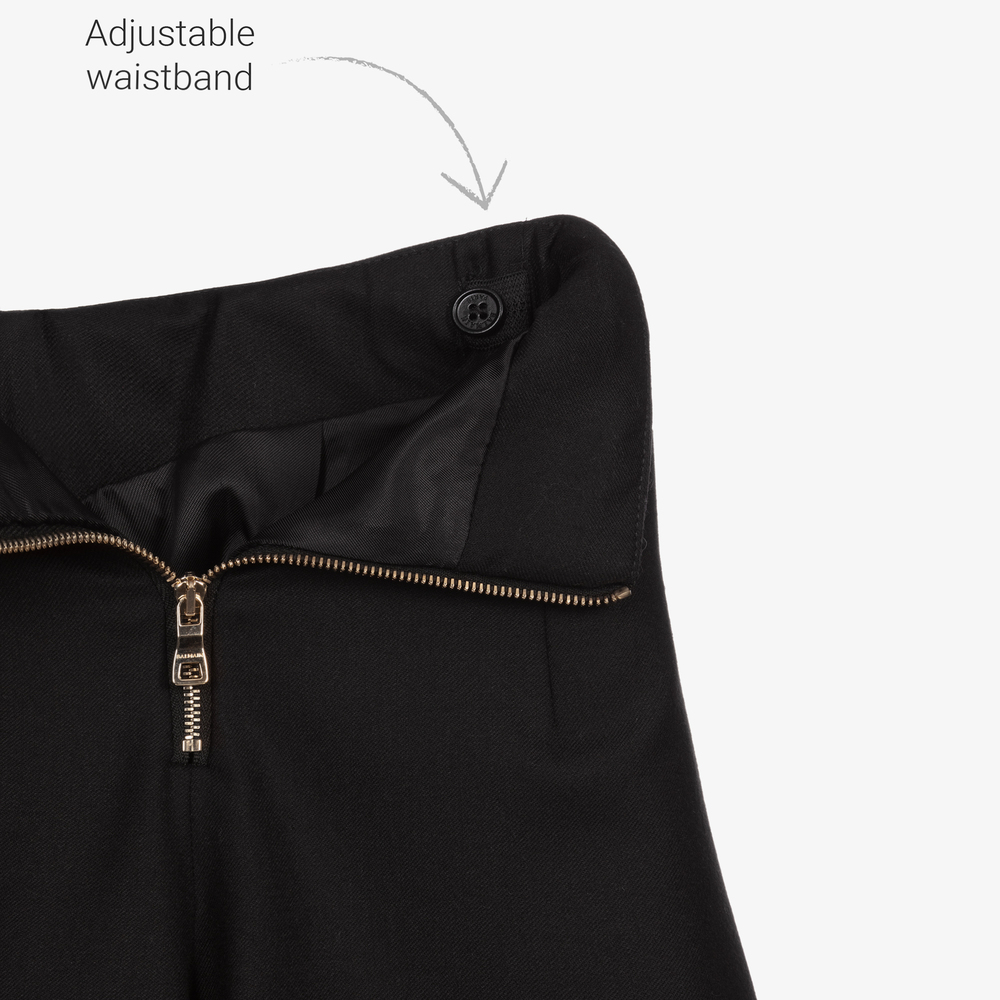 Balmain-Girls Black Wool Shorts | Childrensalon Outlet