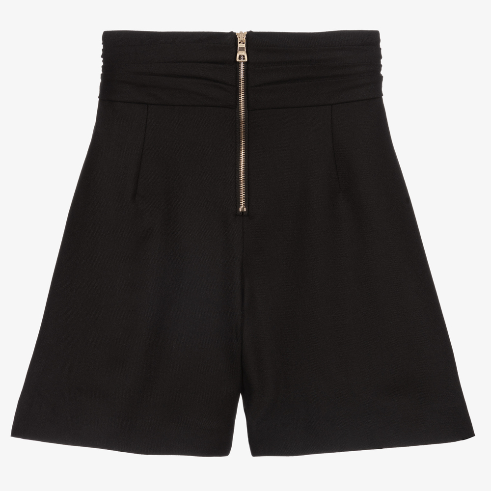 Balmain-Girls Black Wool Shorts | Childrensalon Outlet