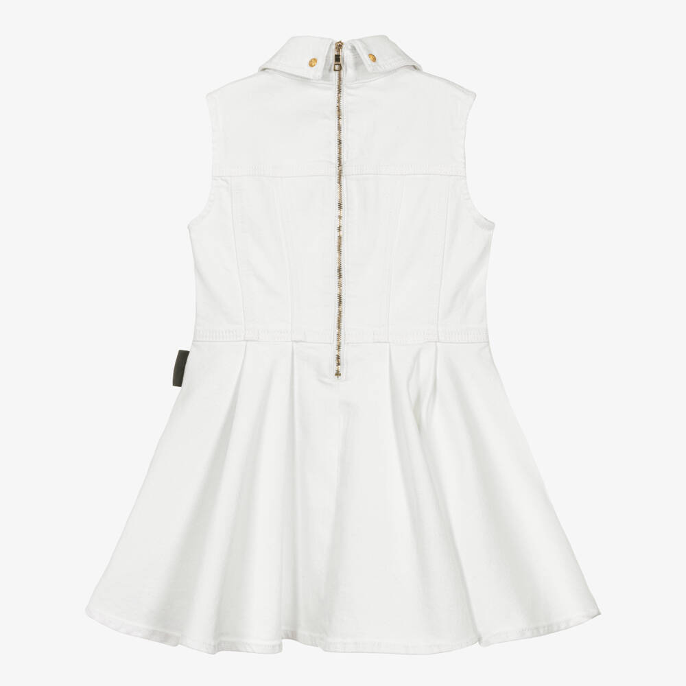 Balmain-Шикарное белое джинсовое платье без рукавов для девочек | Childrensalon Outlet