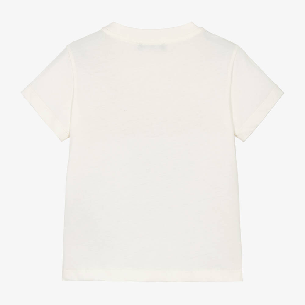 Balmain-Girls Ivory Logo Tee | Childrensalon Outlet