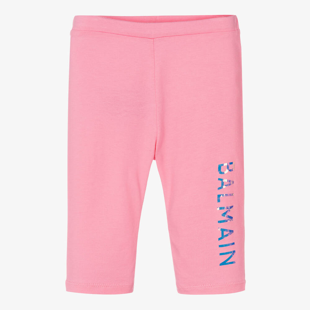 Balmain - Legging rose en coton Balmain fille | Childrensalon