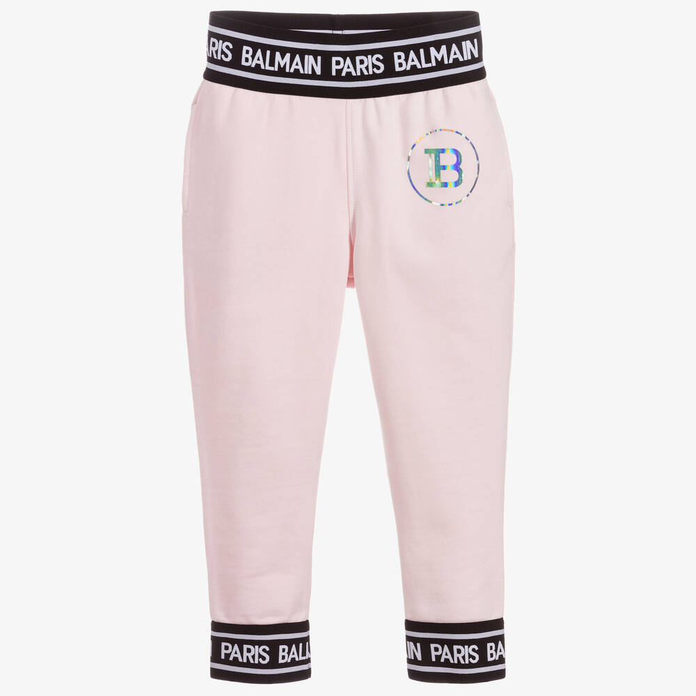 Balmain-جوغرز قطن لون زهري، أسود  و أبيض للبنات | Childrensalon Outlet