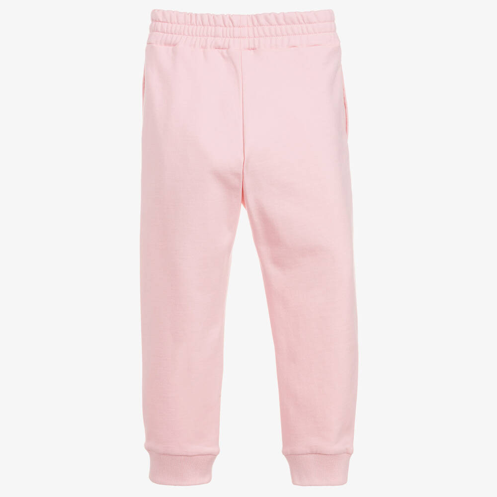 Balmain-Girls Pink Cotton Logo Joggers | Childrensalon Outlet