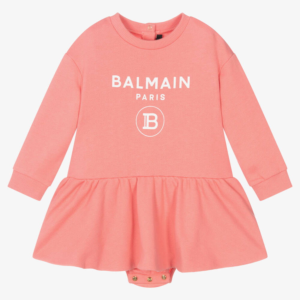 Balmain - Girls Pink Sweatshirt Dress  | Childrensalon
