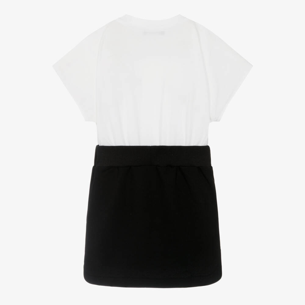 Balmain-Girls Two-Tone Cotton Jersey Dress | Childrensalon Outlet